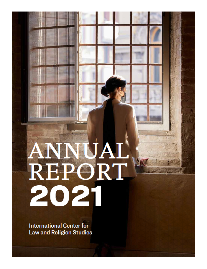 Cover of the 2021 Annual Report showing a woman looking our of a window in Bologna, Italy.