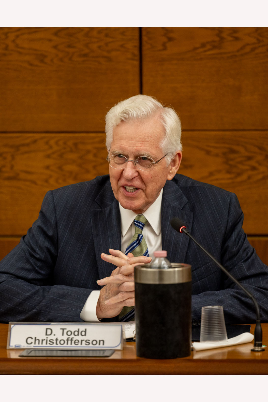 A photo of Elder Todd Christofferson speaking in Rome.